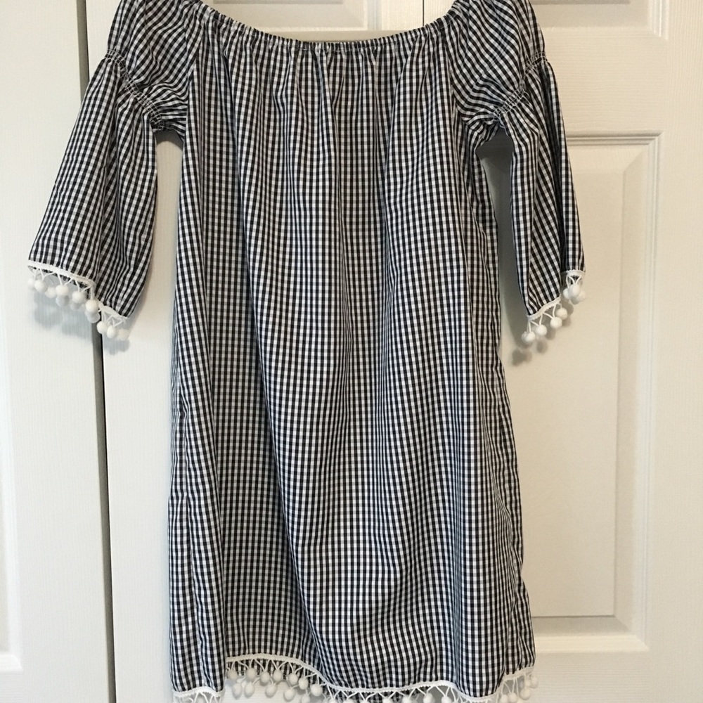 Black and white Pom Pom dress